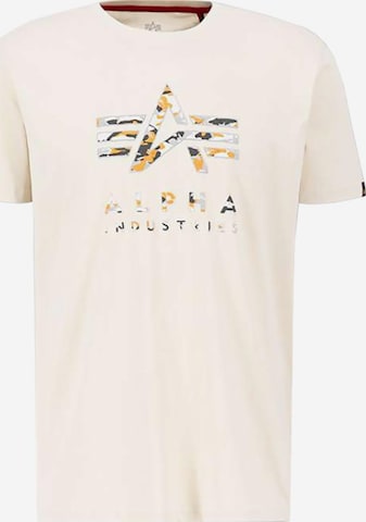 ALPHA INDUSTRIES Shirt 'Camo PP T' in White: front