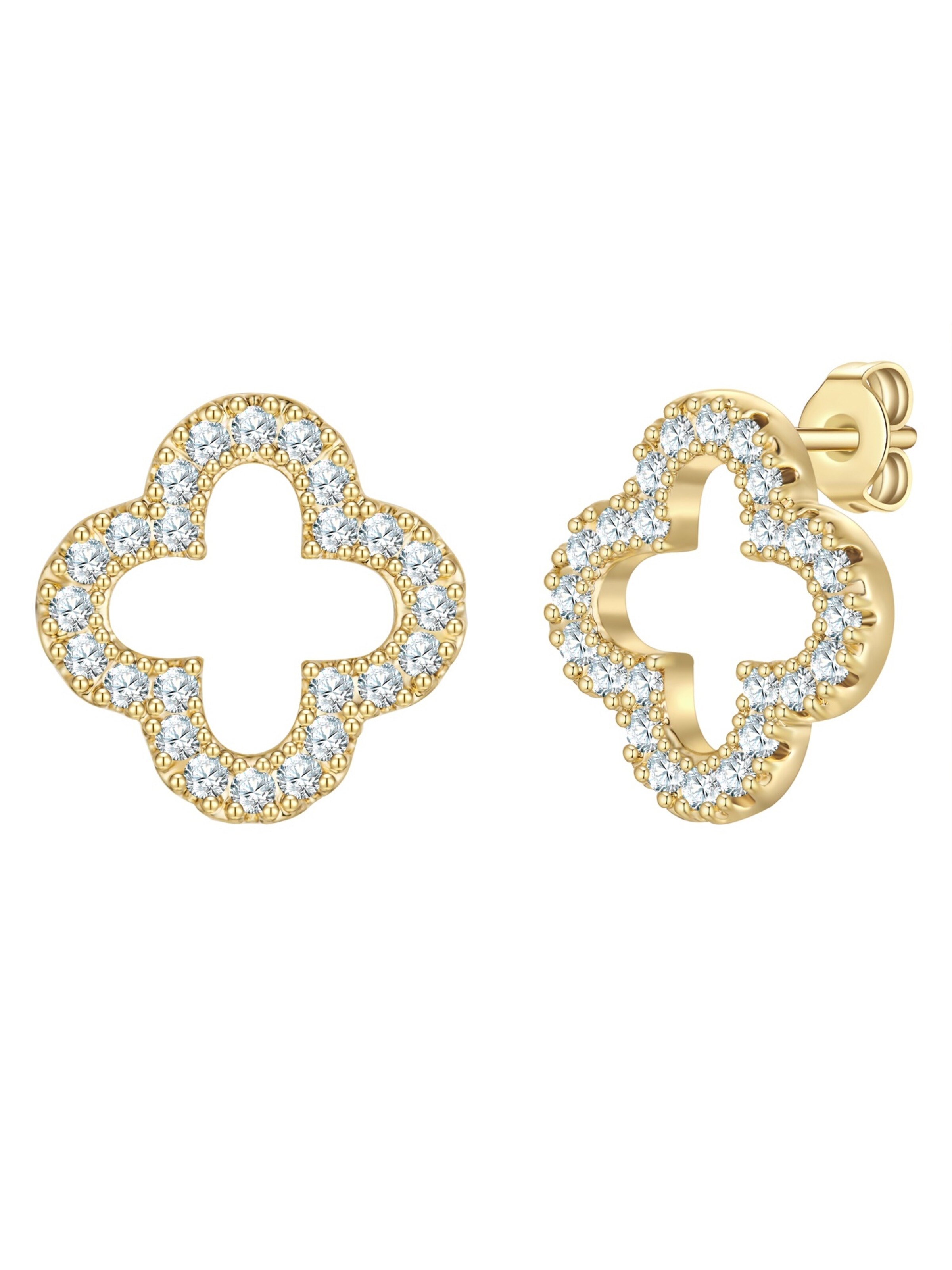 Boucles d'oreilles Yokoamii en or : devant