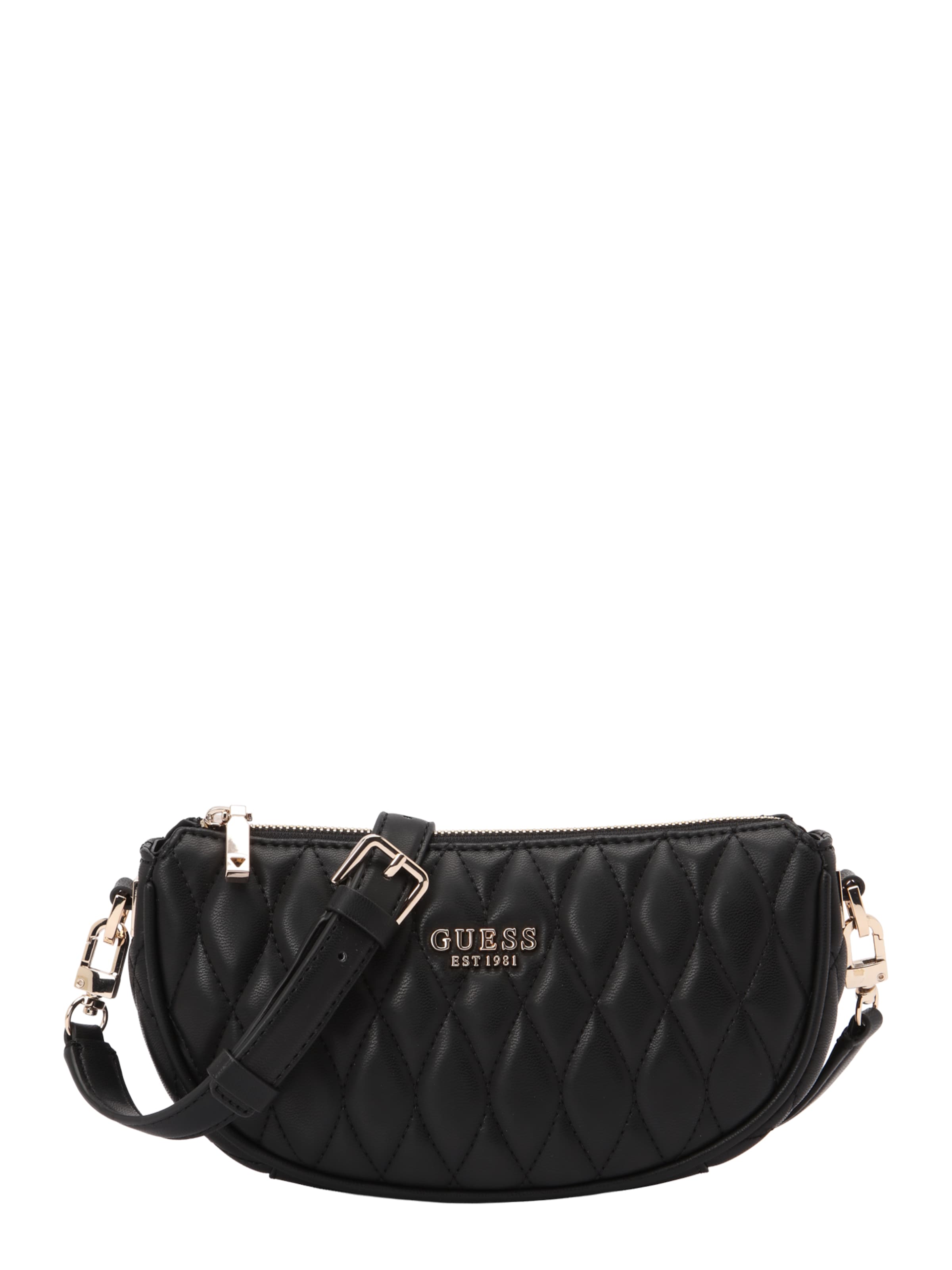Borsa a spalla &#x27;VALLA MINI TOP ZIP SHLDR BAG&#x27; di GUESS in nero: frontale