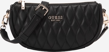 GUESS Olkalaukku 'VALLA MINI TOP ZIP SHLDR BAG' värissä musta: etupuoli
