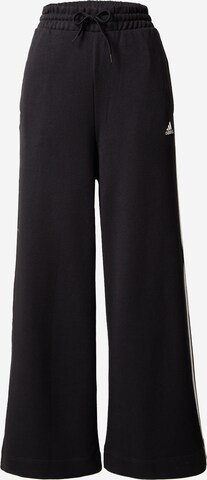 ADIDAS SPORTSWEAR Wide Leg Sporthose 'Essentials 3-Stripes French Terry Wide' in Schwarz: predná strana