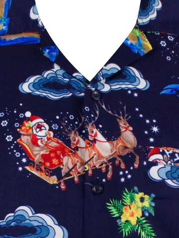 King Kameha Regular fit Overhemd 'Christmas Island' in Blauw