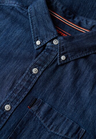 Superdry Regular fit Overhemd in Blauw