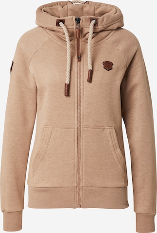 Veste de survêtement naketano en marron : devant