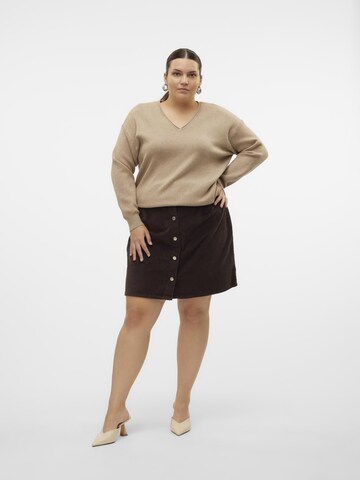 Vero Moda Curve Sweater 'VMCGOLD' in Beige