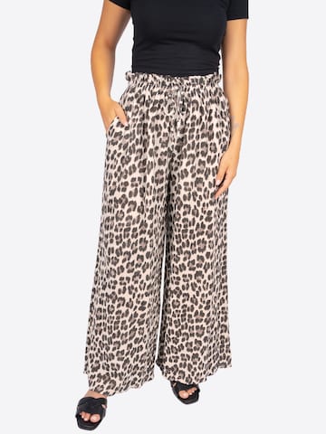 Wide Leg Pantalon 'Dani' Seasons of April en beige : devant