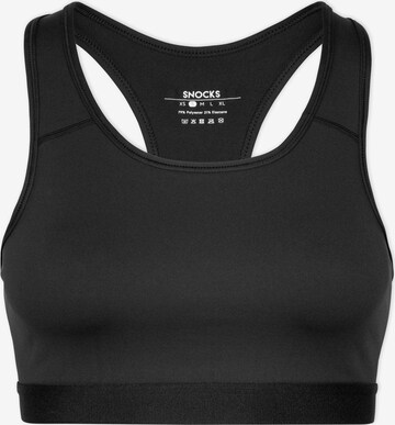 SNOCKS Medium Support Sports Bra in Black: front