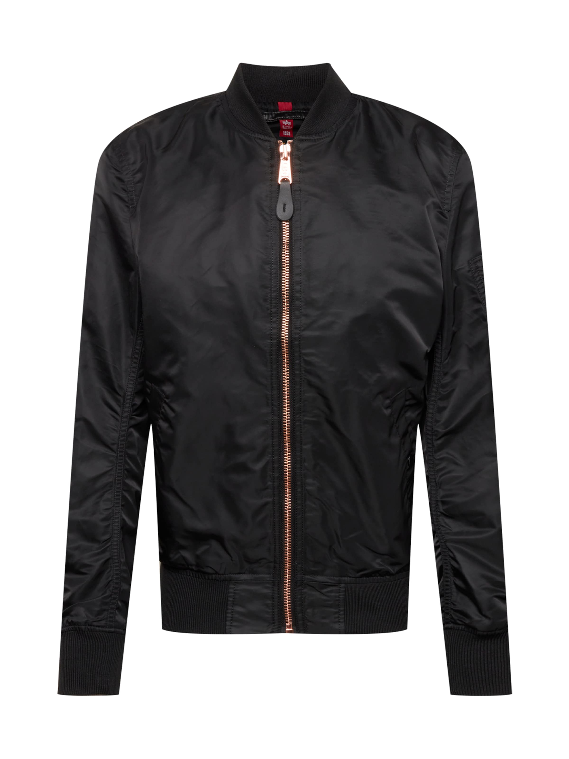 ALPHA INDUSTRIES Přechodná bunda 'MA1 VF LW' – černá: přední strana