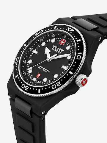 SWISS MILITARY HANOWA Analoog horloge 'Ocean Pioneer' in Zwart