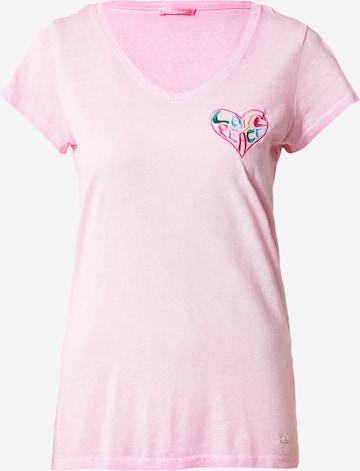 Key Largo - Camisa 'HEARTBEAT' em rosa: frente