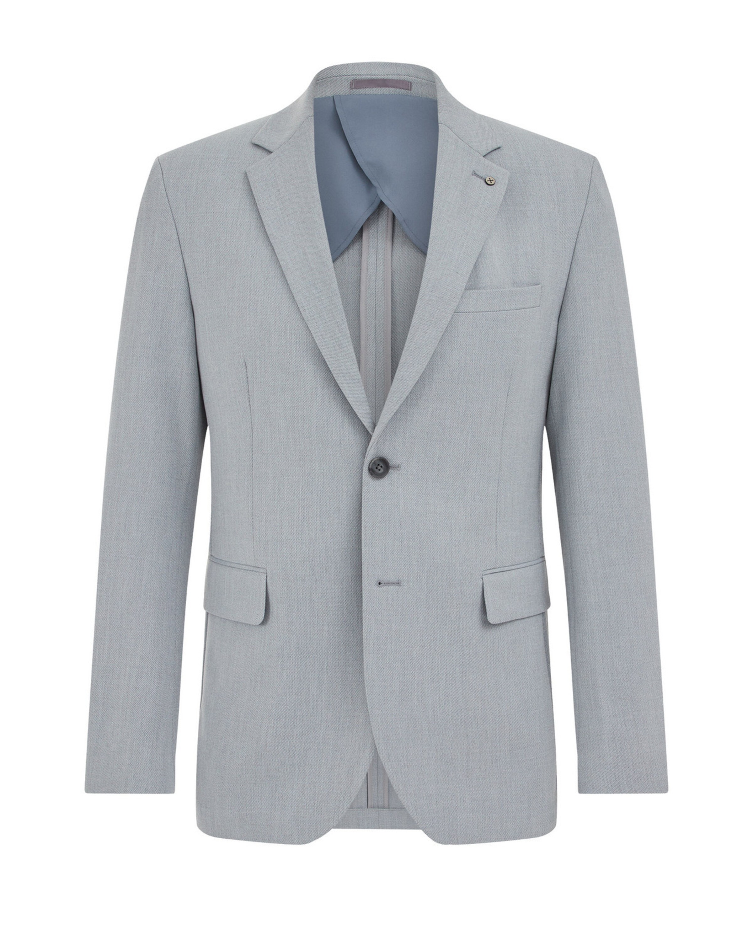 WE Fashion - Ajuste estrecho Chaqueta tipo saco para negocios en gris: frente