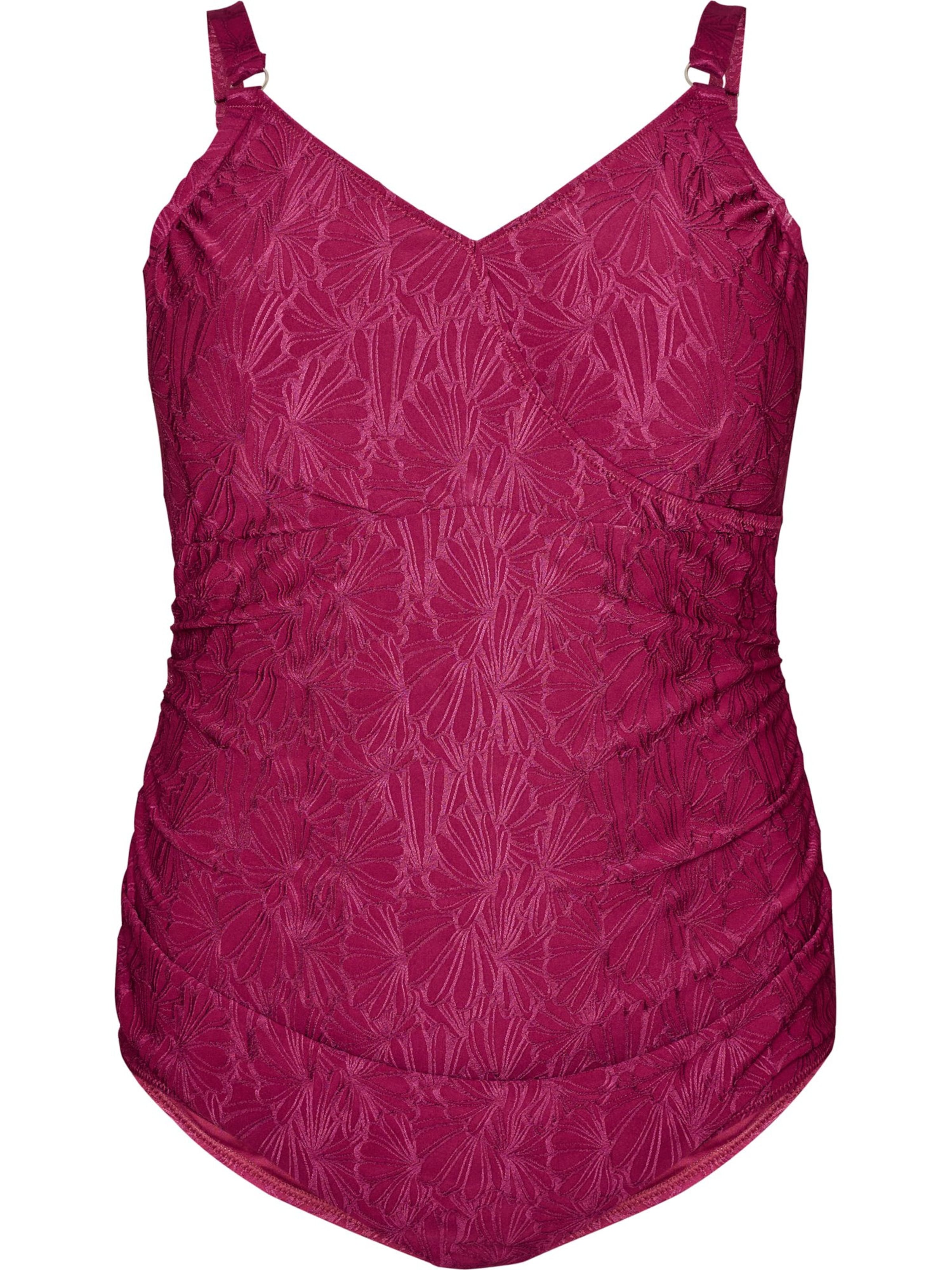 Swim by Zizzi Bustier Badeanzug 'Smikka' in Rot: Vorderseite
