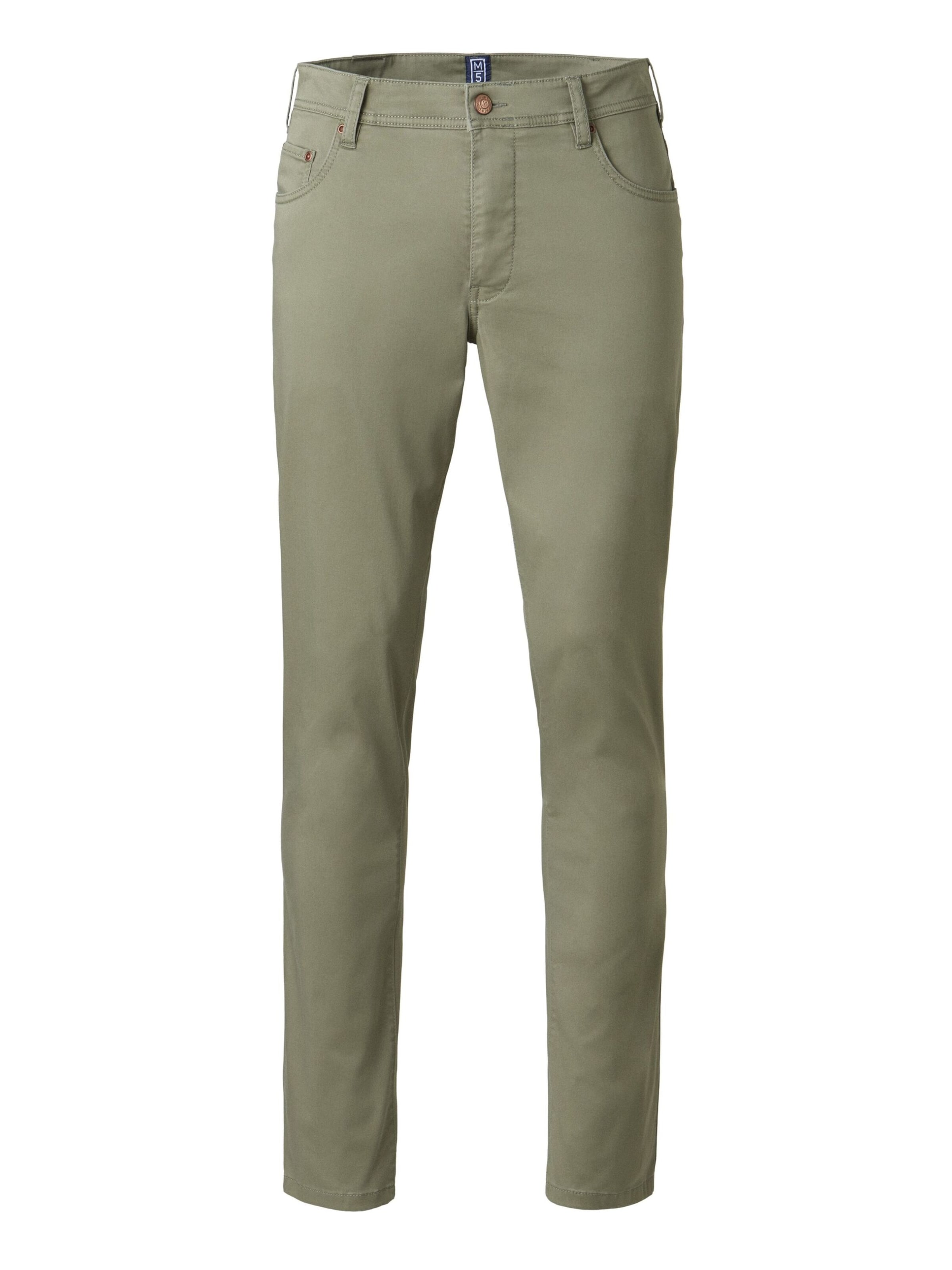 MEYER Regular Chino trousers 'M5 Five Pocket' in Green: front