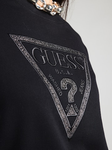 GUESS Свитшот 'TRIANGLE GLITTER' в Черный