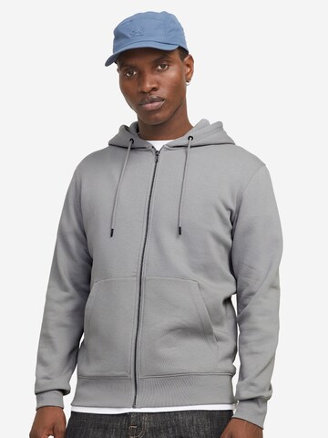 JACK & JONES Zip-Up Hoodie 'Star' in Grey