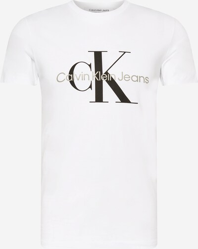 Calvin Klein Jeans T-Krekls, krāsa - akmens / melns / balts, Preces skats