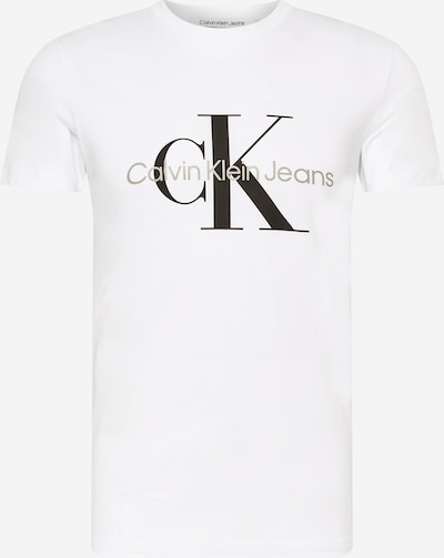 Calvin Klein Jeans T-Shirt en pierre / noir / blanc, Vue avec produit