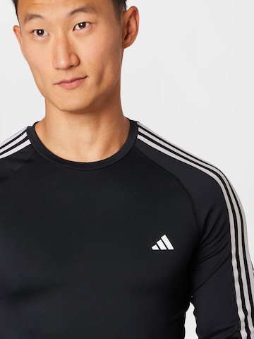 ADIDAS PERFORMANCE Functioneel shirt 'Techfit 3-Stripes' in Zwart