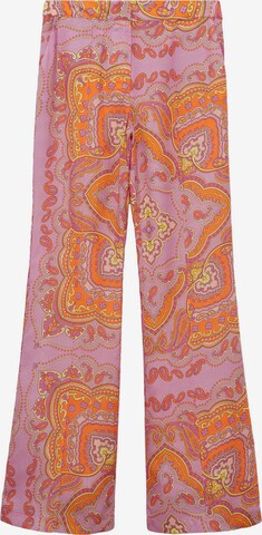 MANGO Szeroka nogawka Spodnie w kant 'Farrah' w kolorze różowy: przód