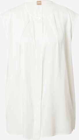BOSS Black Блуза 'Bielli' в бяло: отпред