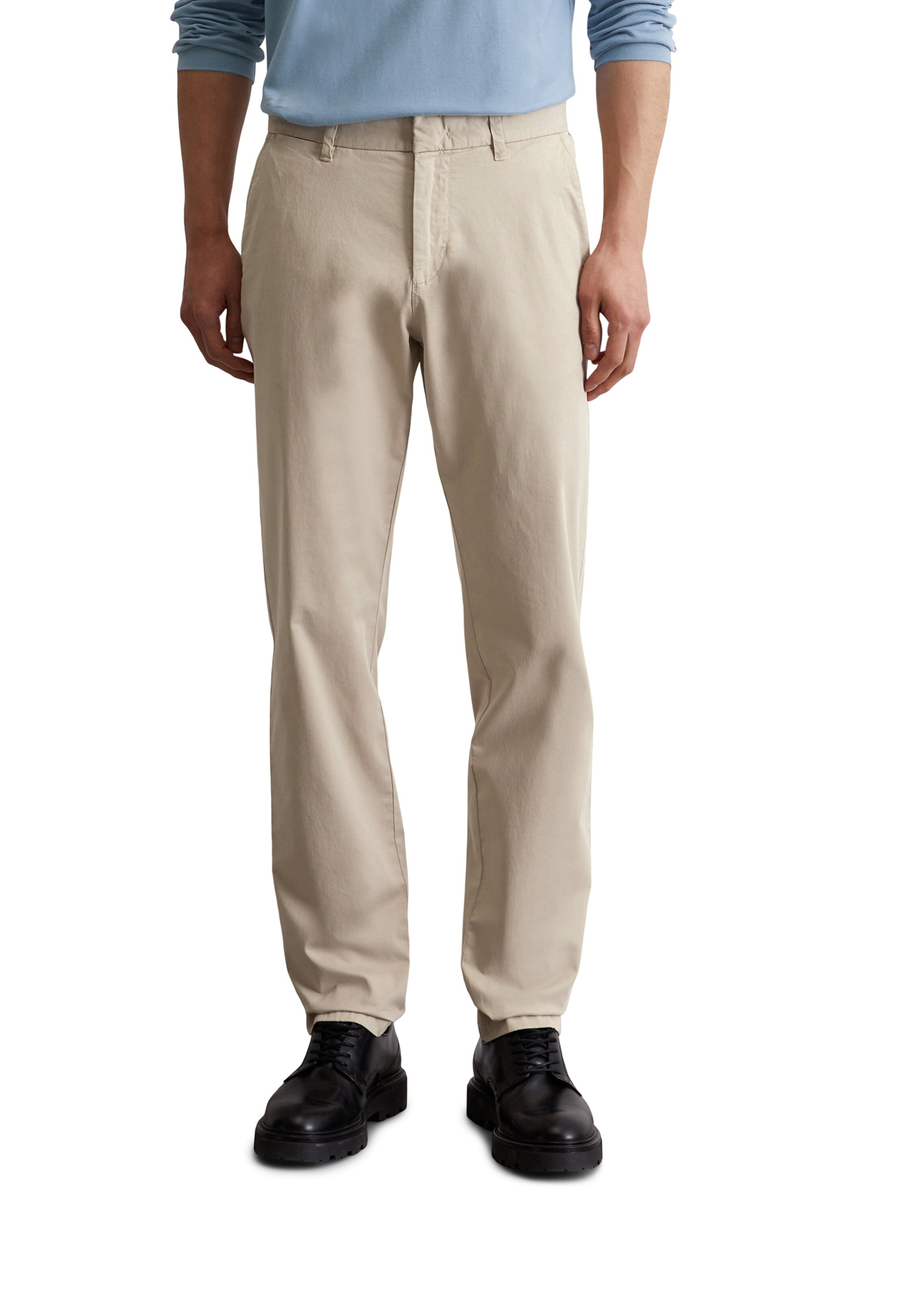 Marc O'Polo Tapered Chino trousers 'Osby ' in Grey: front