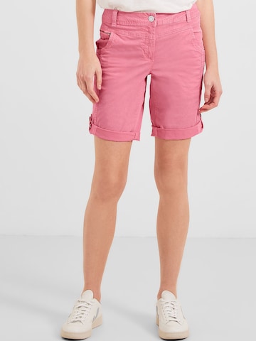 Coupe slim Pantalon 'Scarlett' CECIL en rose : devant