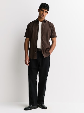 Next Regular Fit Hemd in Braun