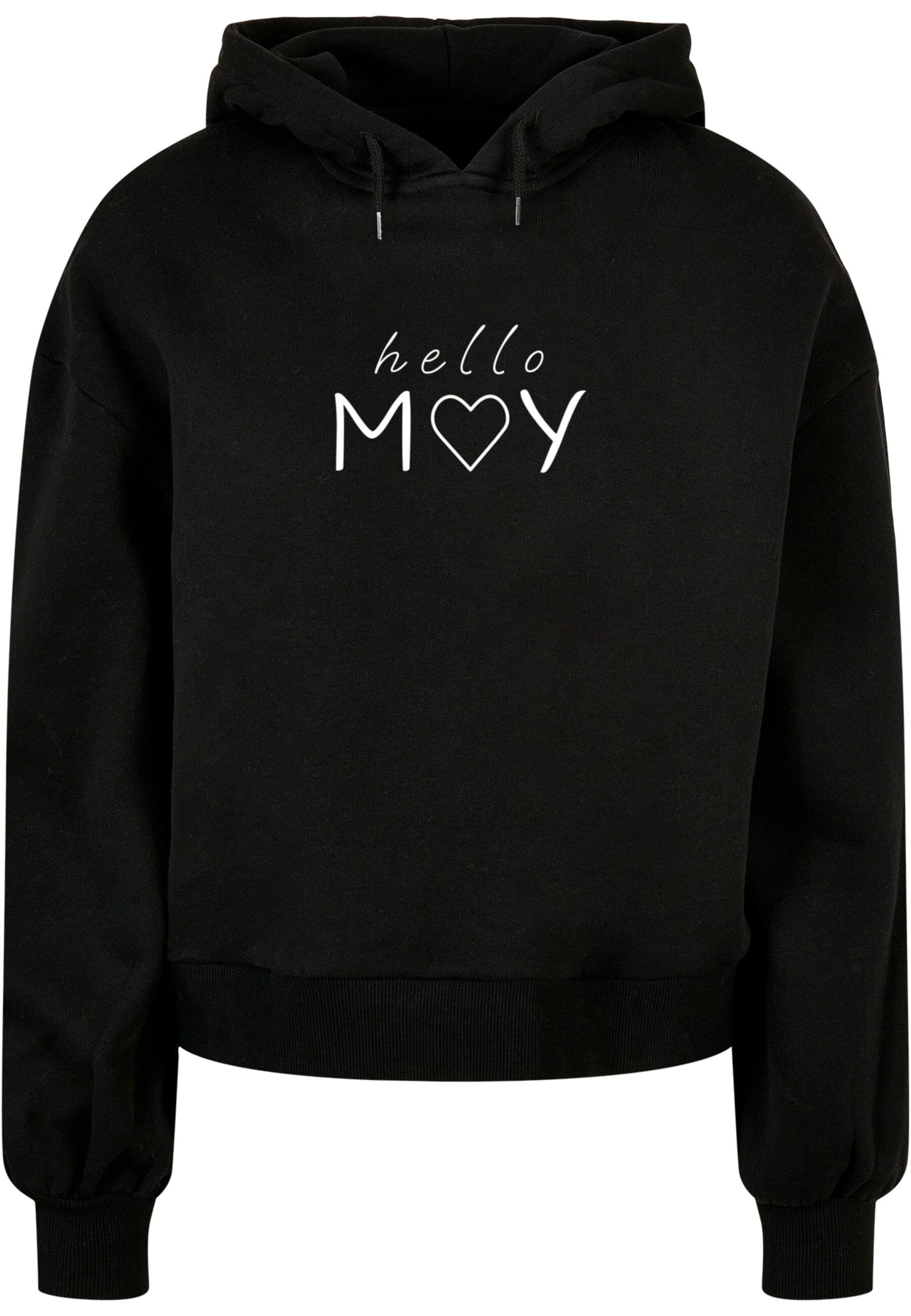 Merchcode Sweatshirt 'Spring - Hello May' in Black: front
