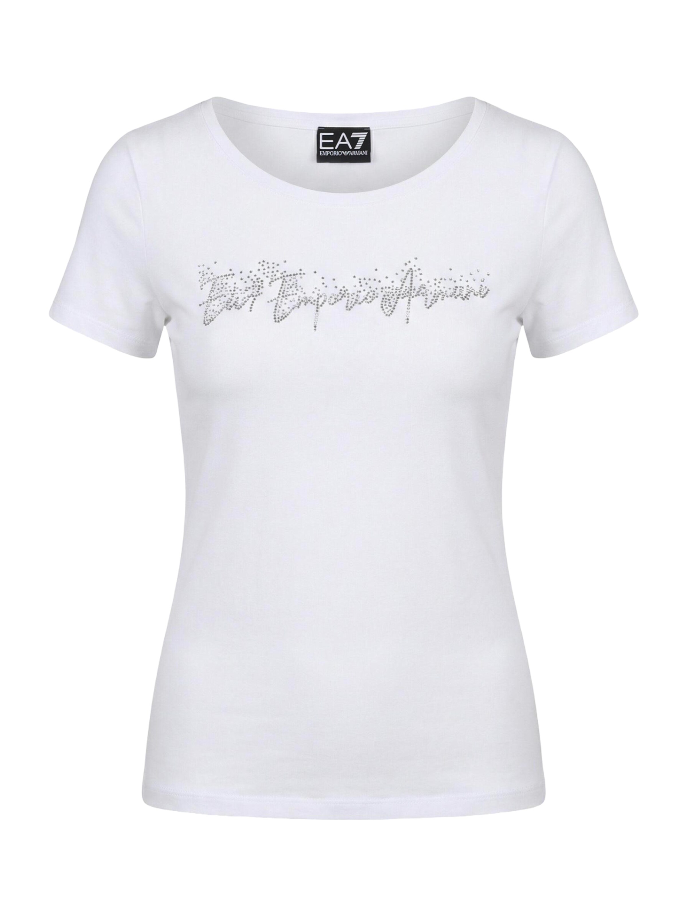 Maglietta di EA7 Emporio Armani in bianco: frontale