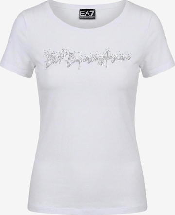 Maglietta di EA7 Emporio Armani in bianco: frontale