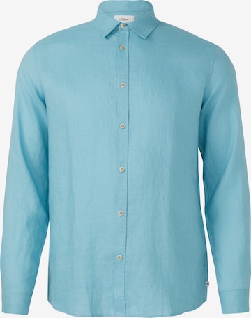 s.Oliver Regular Fit Hemd in Blau: Vorderseite