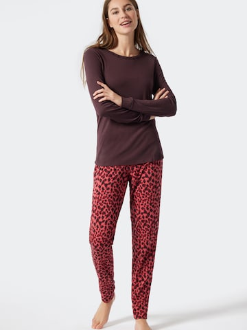 SCHIESSER Pajama in Brown: front
