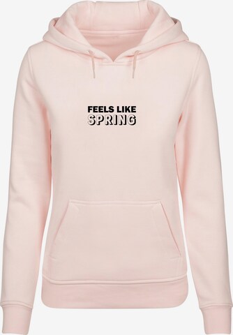 Merchcode Sweatshirt 'Spring - Feels like' in Roze: voorkant