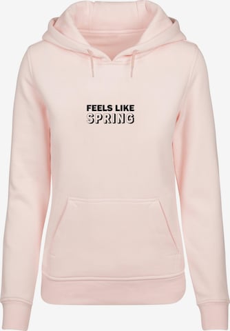 Merchcode Sweatshirt 'Spring - Feels like' in Roze: voorkant