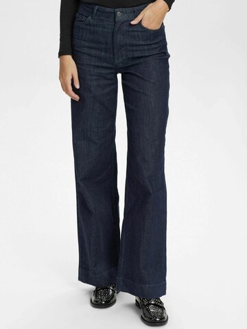 NÜMPH Flared Bukser 'PARIS' i blå: forside