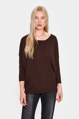 SAINT TROPEZ Sweater 'Mila' in Brown: front