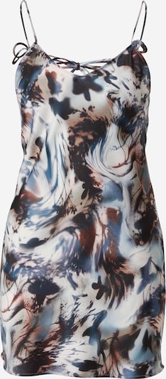 WEEKDAY Ljetna haljina 'Yui' u crno plava / svijetlosmeđa / tamno smeđa / prljavo bijela, Pregled proizvoda