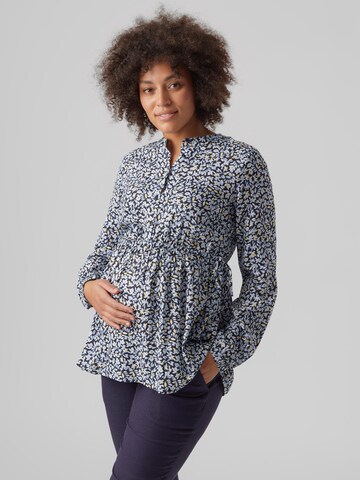 MAMALICIOUS Blouse 'Davey Lia' in Blauw: voorkant