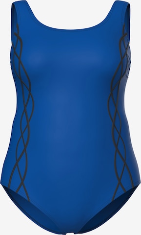 Ulla Popken Badpak in Blauw: voorkant