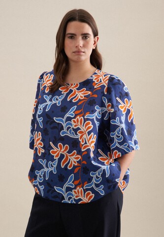 SEIDENSTICKER Blouse 'Schwarze Rose' in Blauw: voorkant