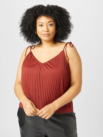 ABOUT YOU Curvy Top 'Malin' in Brown: front