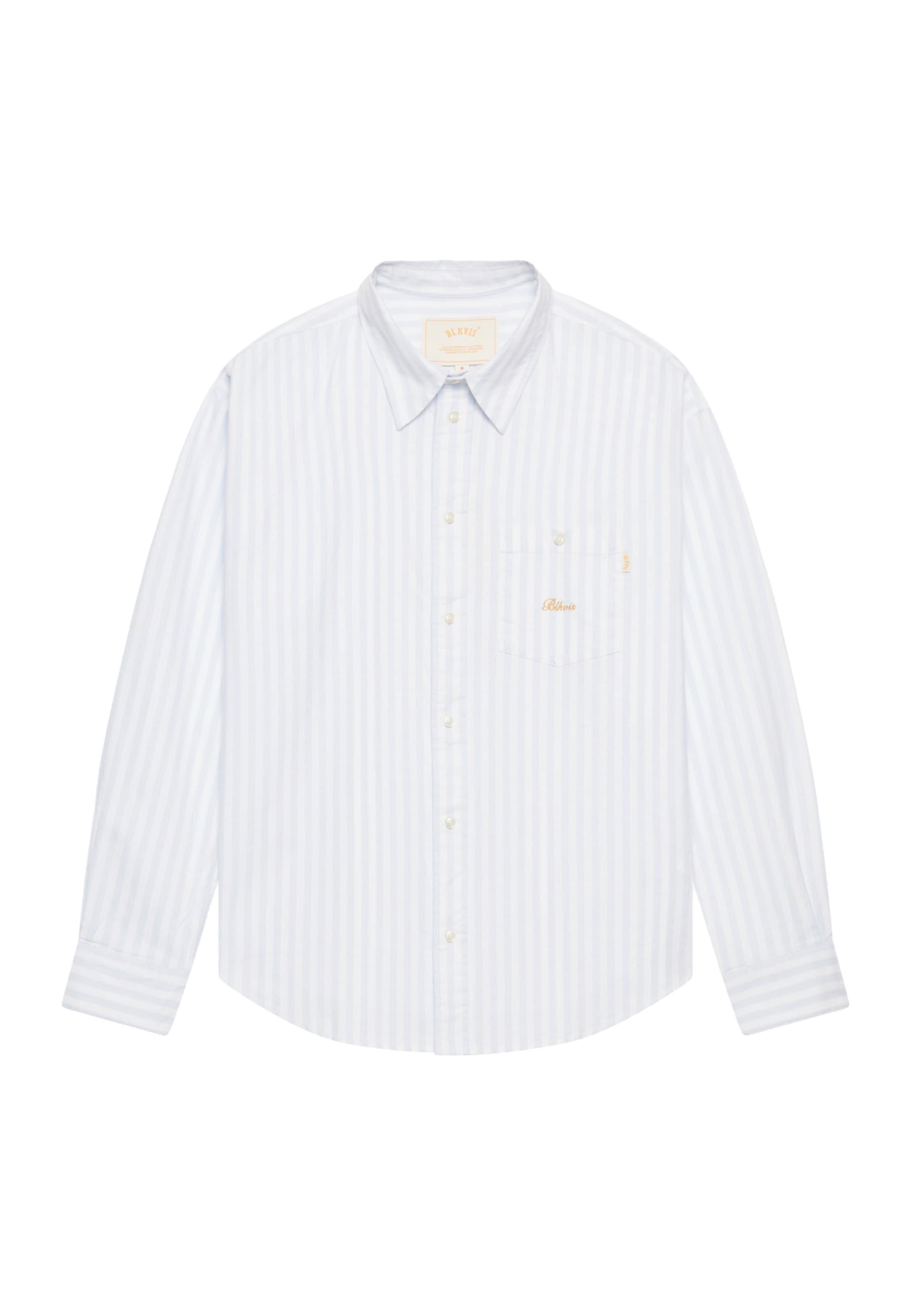 BLKVIS Comfort fit Button Up Shirt 'Script' in Blue: front