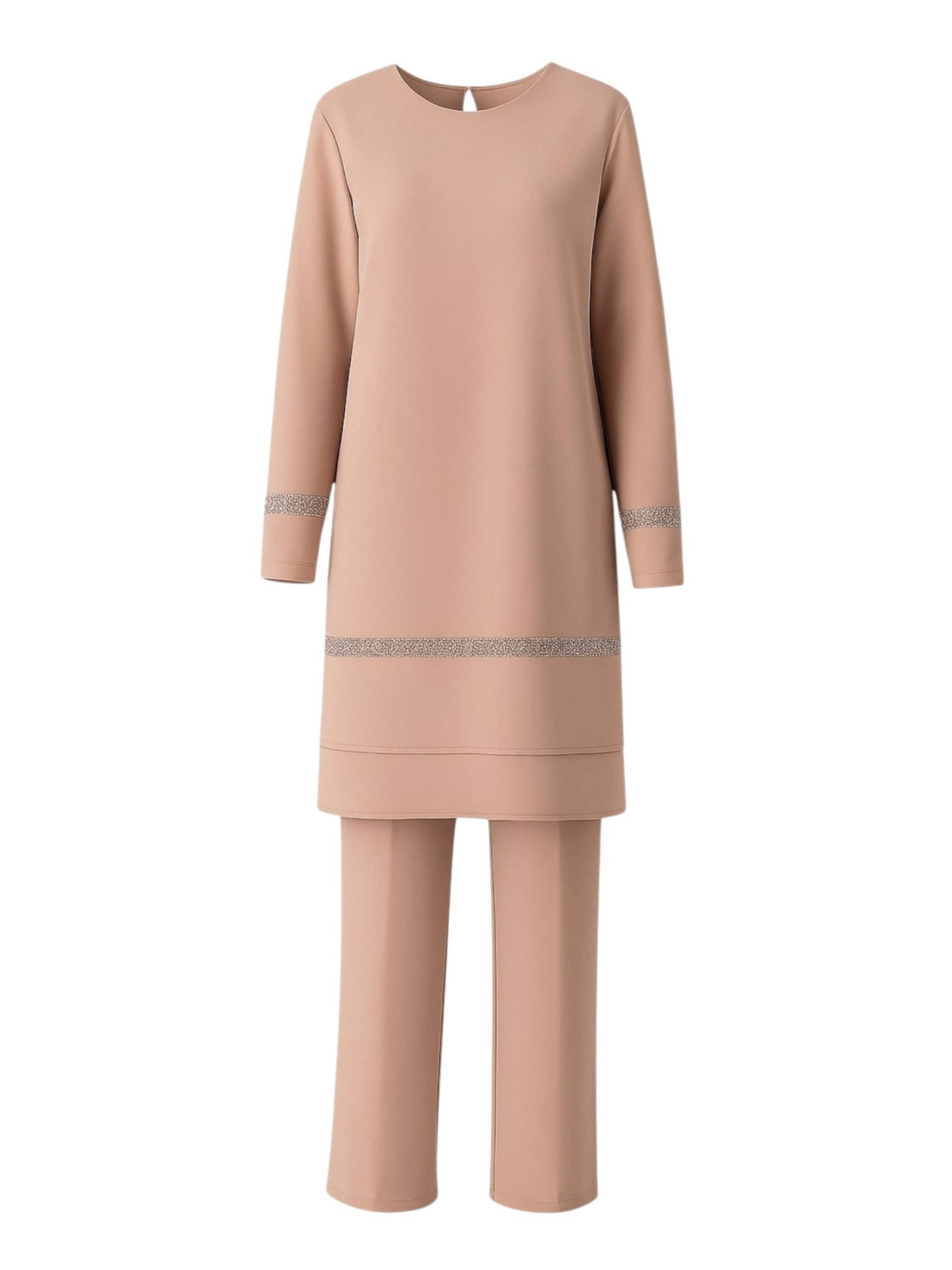 fashionshowcase Hosenanzug 'NEVRA' in Beige: Vorderseite