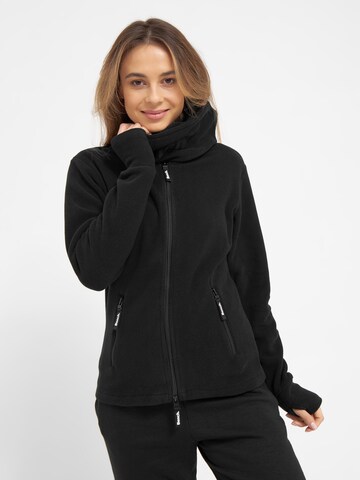 BENCH Fleece jacket 'Funnel' in Black: front