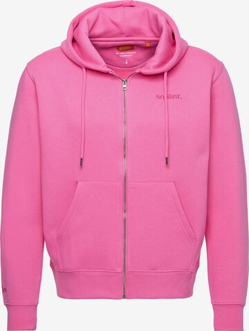 smiler. Sweatvest in Roze: voorkant