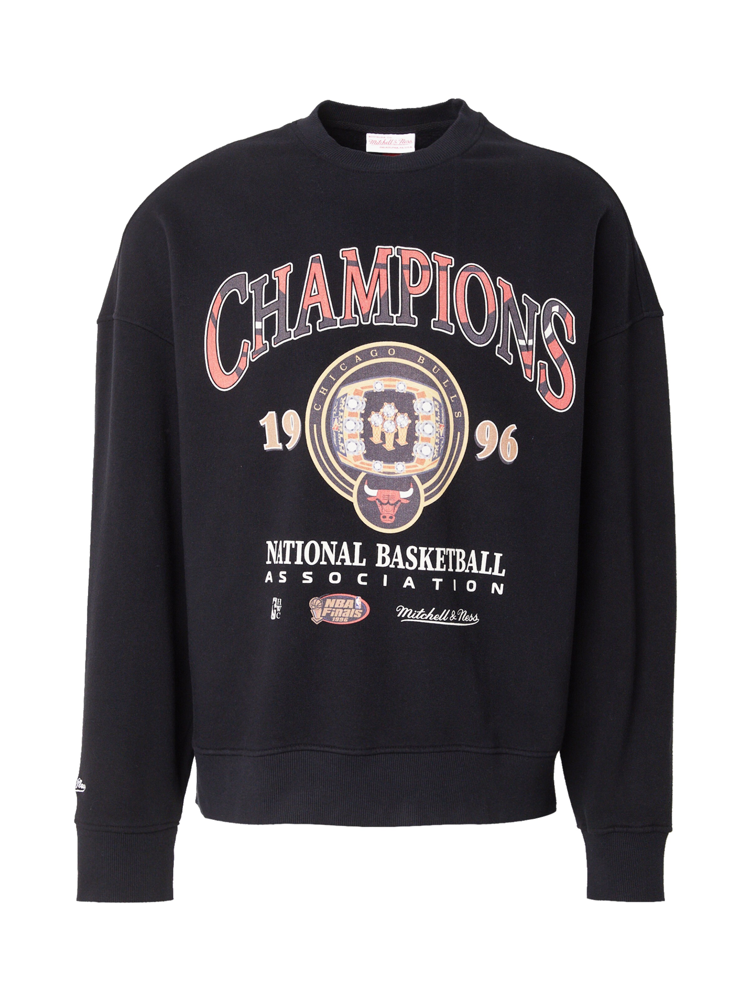 Mitchell & Ness Mikina 'NBA 96 CHAMPIONSHIP RINGS BULLS' - Čierna: predná strana