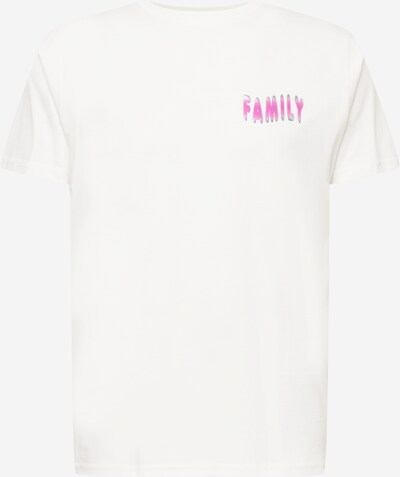 Tricou Family First pe roz / alb, Vizualizare produs