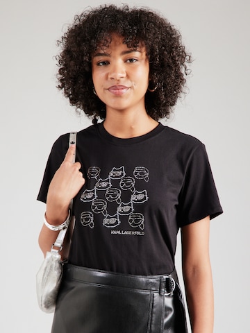 T-shirt 'IKON' Karl Lagerfeld en noir : devant
