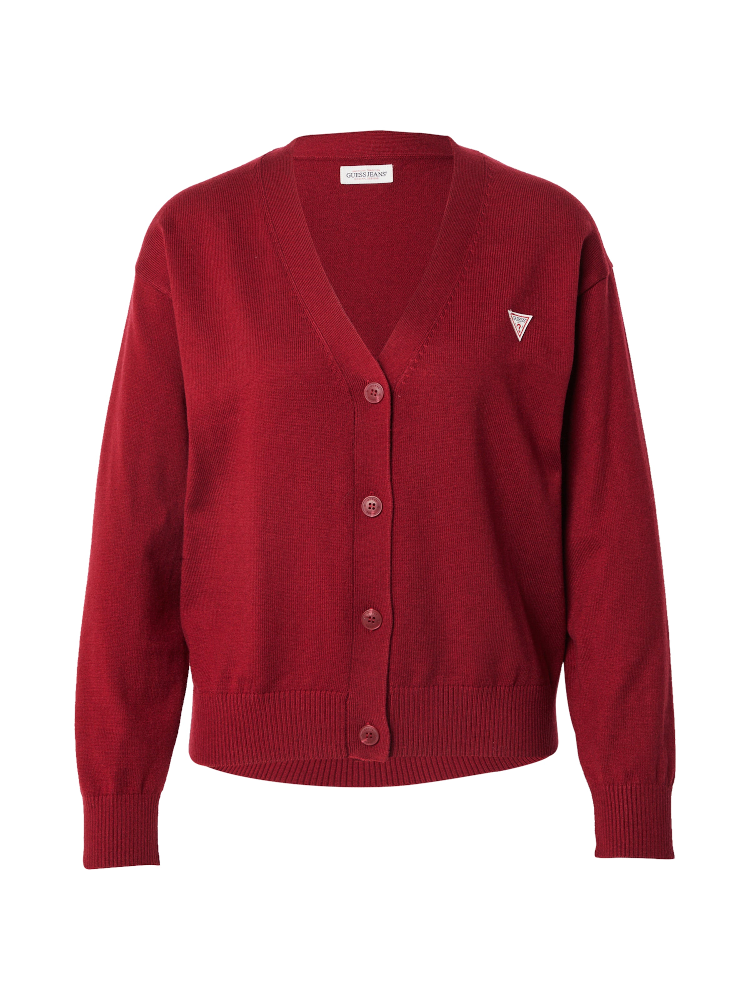 GUESS JEANS Gebreid vest in Rood: voorkant