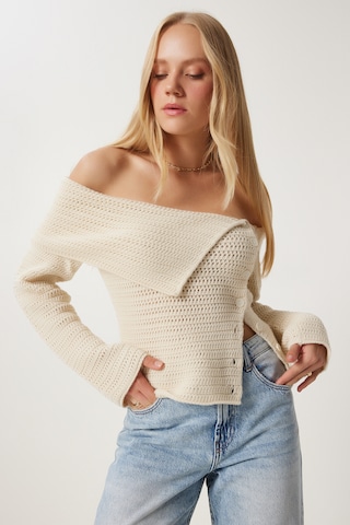 Happiness İstanbul Strickjacke in Beige